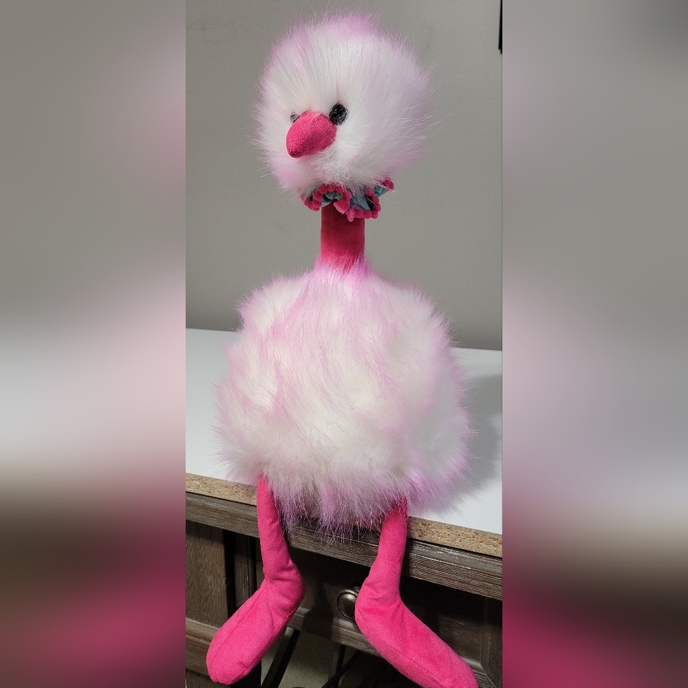 JELLYCAT 16" Raspberry Ripple Pom Pom Bird - Picture 7 of 8